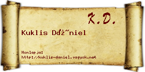 Kuklis Dániel névjegykártya