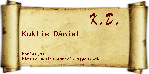 Kuklis Dániel névjegykártya